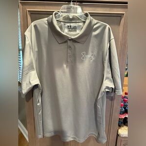 Under Armour 2XL Coldblack heatgear Loose Men's Pale Gray Polo Shirt